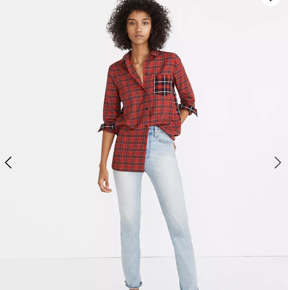 Madewell Classic Ex-Boyfriend Shirt in Plaid Patchwork - Picture 2 of 6